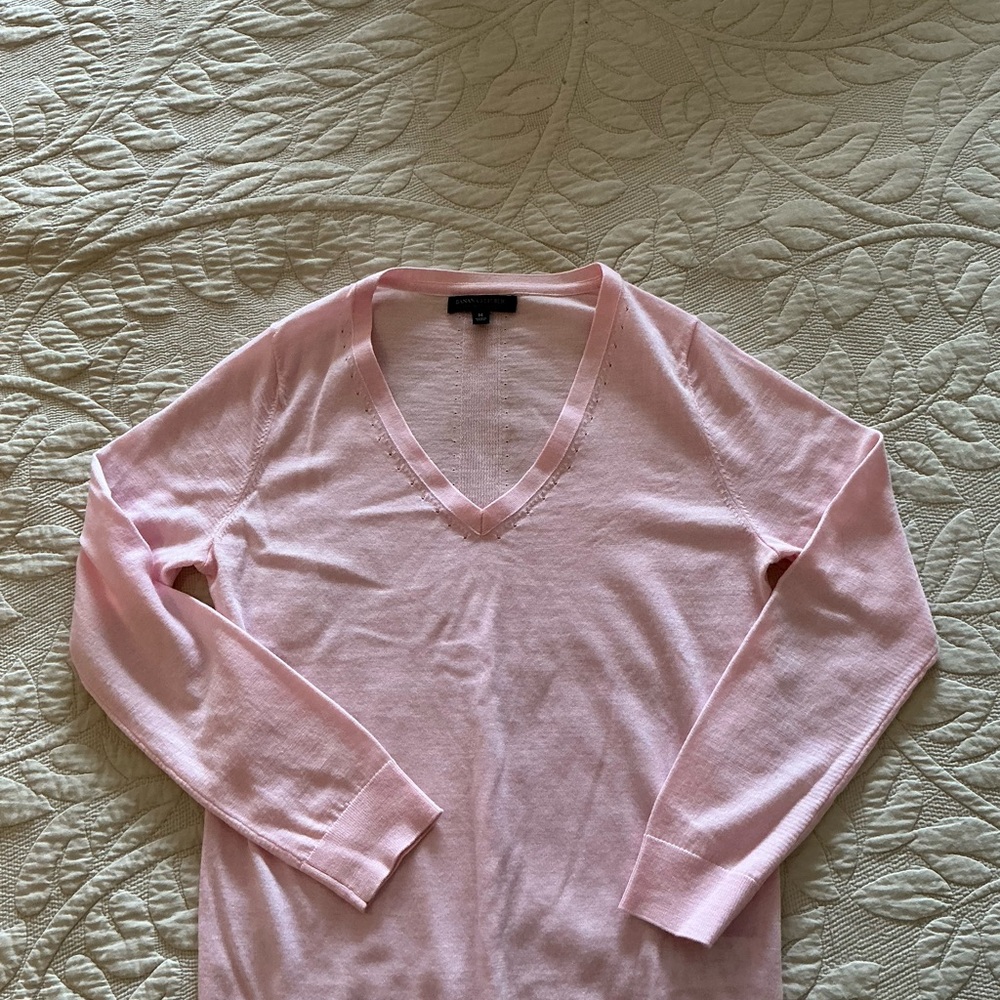 Banana Republic Light Pink Merino Wool Sweater
